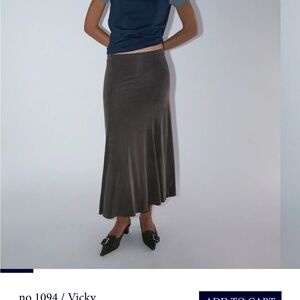 Paloma Wool Vicky Cupro A-Line Maxi Skirt in Brown/Cool Olive Patina